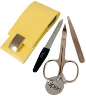 ALPEN Manicure set leather with magnetic closure, yellow - Manicure Set