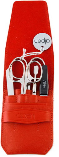 ALPEN Manicure set Nickel leather 5 pcs, red - Manicure Set - Main image