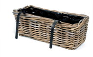 ALTX Proutěný s háčkem kubu ratan/kov 47 cm - Flower Box