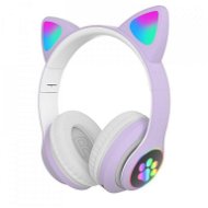 Bezdrôtové slúchadlá s mačacími ušami K6133 fialová - Bezdrôtové slúchadlá