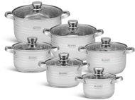 Alum Stainless steel pots set 12 pcs, bright - Cookware Set