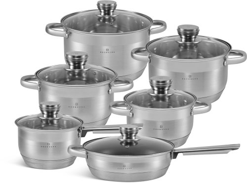Alum Stainless steel pots and pans set 12 pcs - Cookware Set - Main image