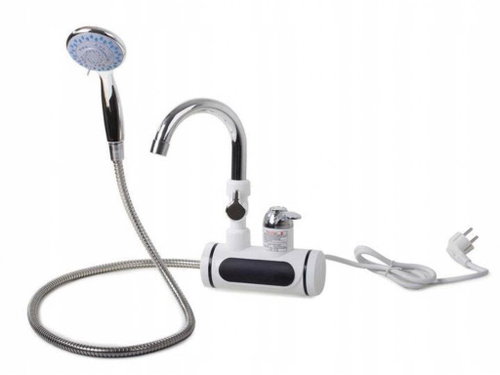 Alum Instant hot water tap with shower and LCD display - side connection - Water Heater Faucet - Main image