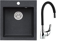 ALVEUS Cortina 20 + ALVEUS Supple 91 Black - Kitchen Sink and Tap Set