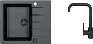 Alveus Cadit 10 91 + baterie OZ Black HU Black Addition - Mosogatótálca és csaptelep szett