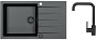 Alveus Cadit 40 91 + baterie OZ Black HU Black Addition - Mosogatótálca és csaptelep szett