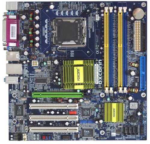 FOXCONN 915G7MC-ES, i915G/ICH6, int.VGA + PCIe x16, DualChannel DDR400, SATA, USB2.0, LAN, mATX sc77 - Motherboard - Main image