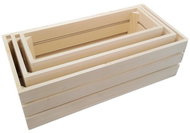 AMADEA Wooden Set of 3 Boxes made of Solid Wood, 50x15x24cm - Storage Box