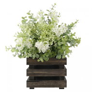 AMADEA Wooden Cover for Flowerpot - Dark, 17x17x15cm - Decorative Planter