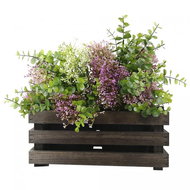 AMADEA Wooden Cover for Two Flowerpots - Dark, 32x17x15cm - Decorative Planter