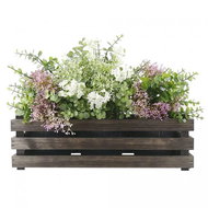 AMADEA Wooden Cover for Three Flowerpots - Dark, 47x17x15cm - Decorative Planter