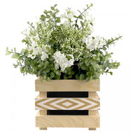 AMADEA Wooden Cover for a Flowerpot with a Modern Motif of Rhombuses, 17x17x15cm - Decorative Planter