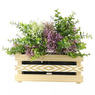 AMADEA Wooden Cover for Two Flowerpots with a Modern Motif of Rhombuses, 32x17x15cm - Decorative Planter