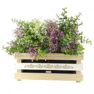 AMADEA Wooden Cover for Two Flowerpots with Lace Motif, 32x17x15cm - Decorative Planter