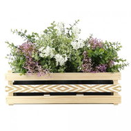 AMADEA Wooden Cover for Three Flowerpots with a Modern Motif of Rhombuses, 47x17x15cm - Decorative Planter