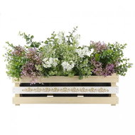 AMADEA Wooden Cover for Three Flowerpots with Lace Motif, 47x17x15cm - Decorative Planter