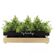 AMADEA Wooden Cover for Three Flower Pots with a Table for Writing with Chalk, 47x17x15cm - Decorative Planter