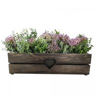 AMADEA Wooden Case for a Box with a Heart, Dark Brown, 62x21,5x17cm - Decorative Planter