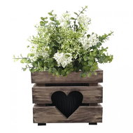 AMADEA Wooden Cover for a Flowerpot with a Dark Heart, 17x17x15cm - Decorative Planter
