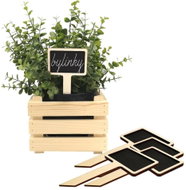 AMADEA Wooden jar - Set of 5 small signs for herbs, 15x8 cm - Growing Accessory