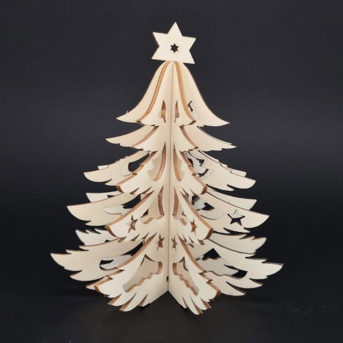 AMADEA Wooden 3D tree, height 15 cm - Christmas Decoration - Main image