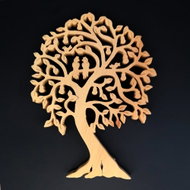 AMADEA Wooden Pear Tree with Birds, Solid Wood, Height of 24cm - Decoration