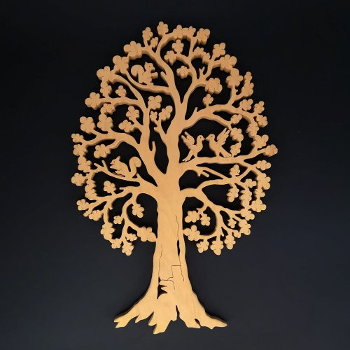 AMADEA Wooden Tree with Squirrels, Solid Wood, Height of 40cm - Decoration - Main image