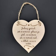 AMADEA Wooden Heart with the Inscription "The Only Way", Solid Wood, 16 x 15cm - Decoration