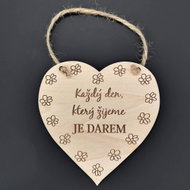 AMADEA Wooden Heart with the Inscription "Every day we live", Solid Wood, 16 x 15cm - Decoration