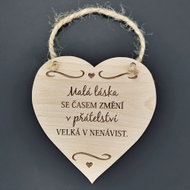 AMADEA Wooden Heart with the Inscription "Little Love with Time", Solid Wood, 16 x 15cm - Decoration