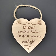 AMADEA Wooden Heart with the Inscription "Maybe we don't have everything", Solid Wood, 16 x 15c - Decoration