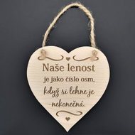 AMADEA Wooden Heart with the Inscription "Our laziness is like", Solid Wood, 16 x 15cm - Decoration