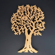 AMADEA Wooden Tree with Squirrel and Owls, Solid Wood, Height of 26cm - Decoration