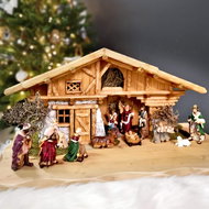 AMADEA Set of Wooden Nativity Scenes with Figures, 65cm - Christmas Decoration