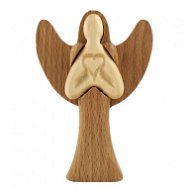 AMADEA Dřevěný anděl, masivní dřevo, výška 10 cm - Soška anděla