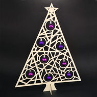 AMADEA Wooden 3D tree with balls, height 48 cm - Christmas Decoration