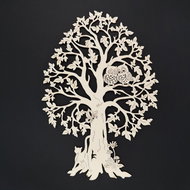 AMADEA Wooden tree with owls, natural hanging decoration, height 28 cm - Christmas Decoration