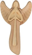 AMADEA Wooden angel with flute, solid wood, 22x15x2 cm - Angel Statue