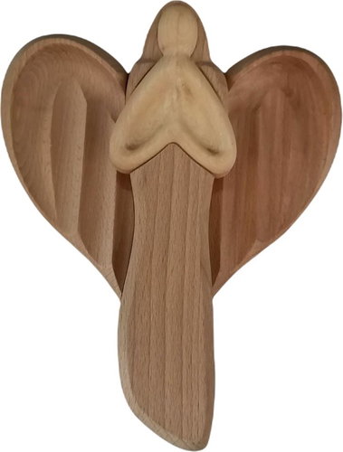 AMADEA Wooden angel praying, solid wood, 22x15x2 cm - Angel Statue - Main image