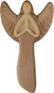 AMADEA Wooden Praying Angel, Solid Wood, 22x15x2cm - Angel Statue