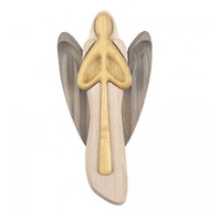 AMADEA Wooden angel with flute, coloured, solid wood, 22x12x2 cm - Angel Statue