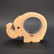 AMADEA Wooden Money Box in the Shape of an Elephant, Solid Wood, 20.5x15.6x4.5cm - Decoration