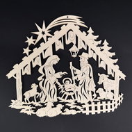 AMADEA Wooden Nativity Scene Decoration 20cm - Christmas Decoration