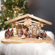 AMADEA Wooden Nativity Scene (without Figures) 44cm - Christmas Decoration