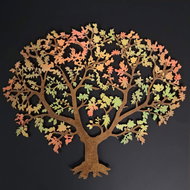AMADEA Wooden tree in autumn colours, colourful hanging decoration, 24 cm - Christmas Decoration