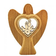 AMADEA Wooden angel with insert - candles, solid wood, height 10 cm - Angel Statue