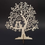 AMADEA Wooden 3D Tree with Children, Natural, Height of 22cm - Decoration