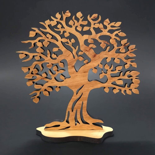 AMADEA Wooden tree standing, solid wood, height 19 cm - Christmas Decoration - Main image