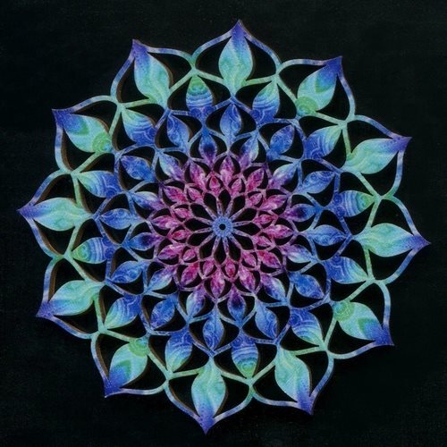 AMADEA Wooden Decoration Mandala Colour 9cm - Decoration - Main image
