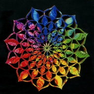 AMADEA Wooden Decoration Mandala Rainbow 9cm - Decoration